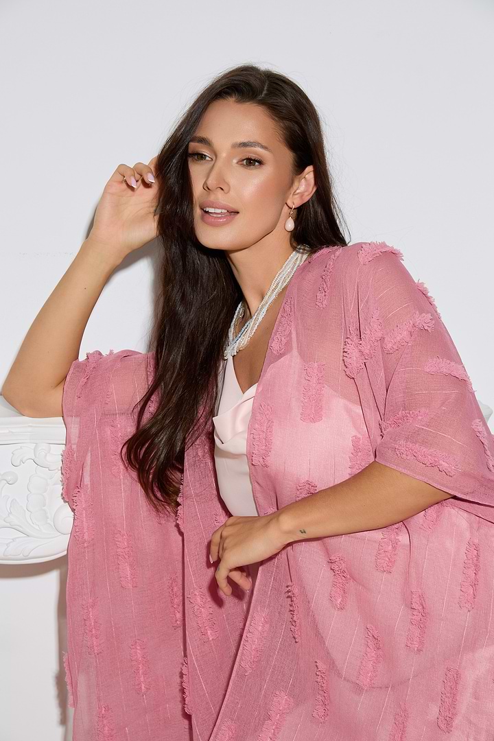 Textured Ruana - Pink