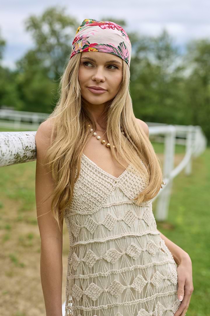 Diamond Crochet Knit Cover Up Dress - Ivory