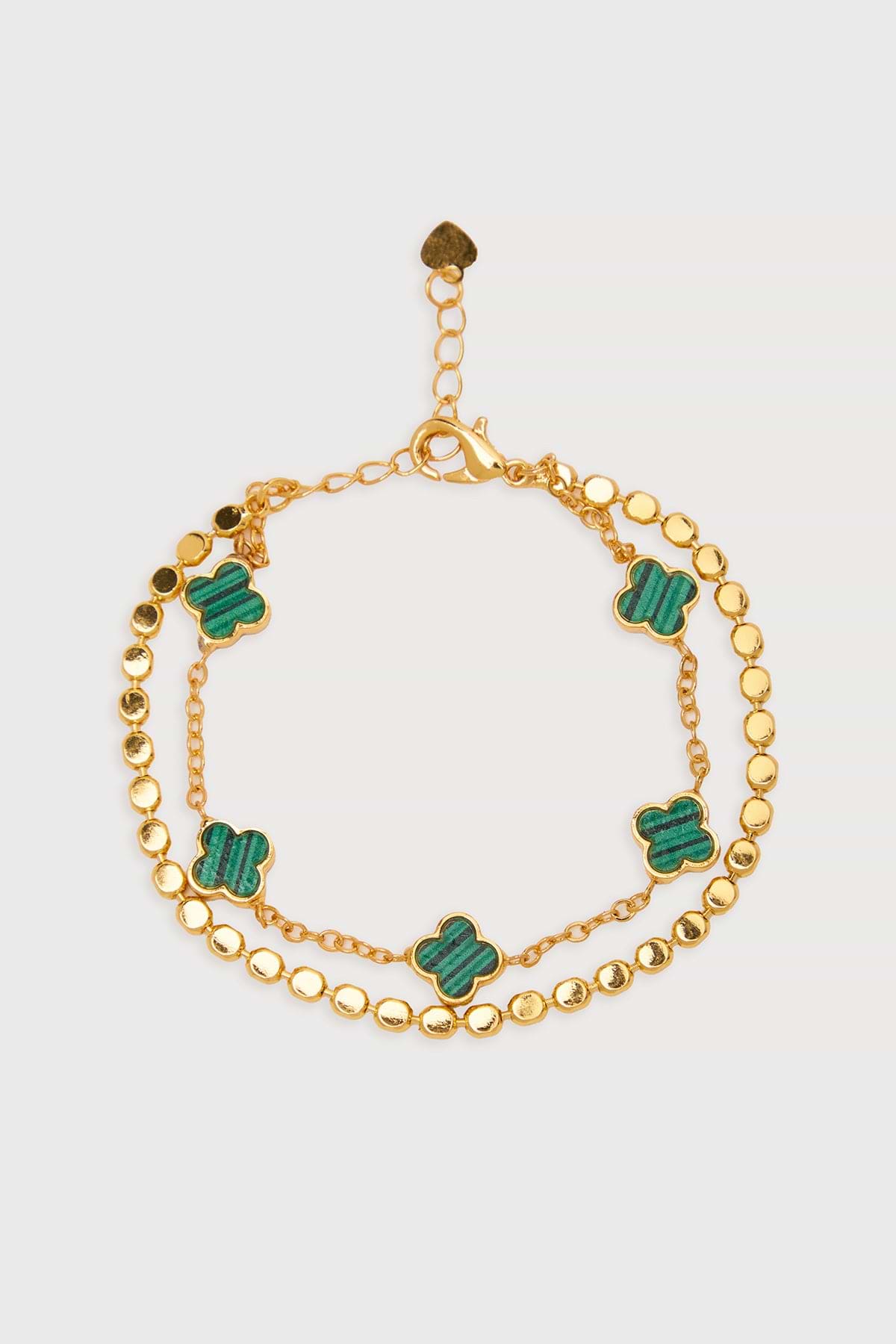 Multi Clover Charm Bracelet - Green