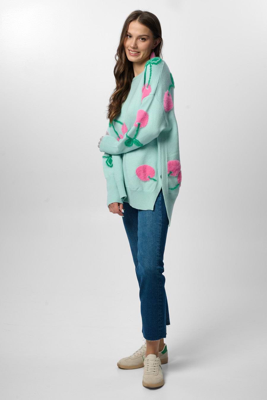 Whimsical Heart Sweater - Mint