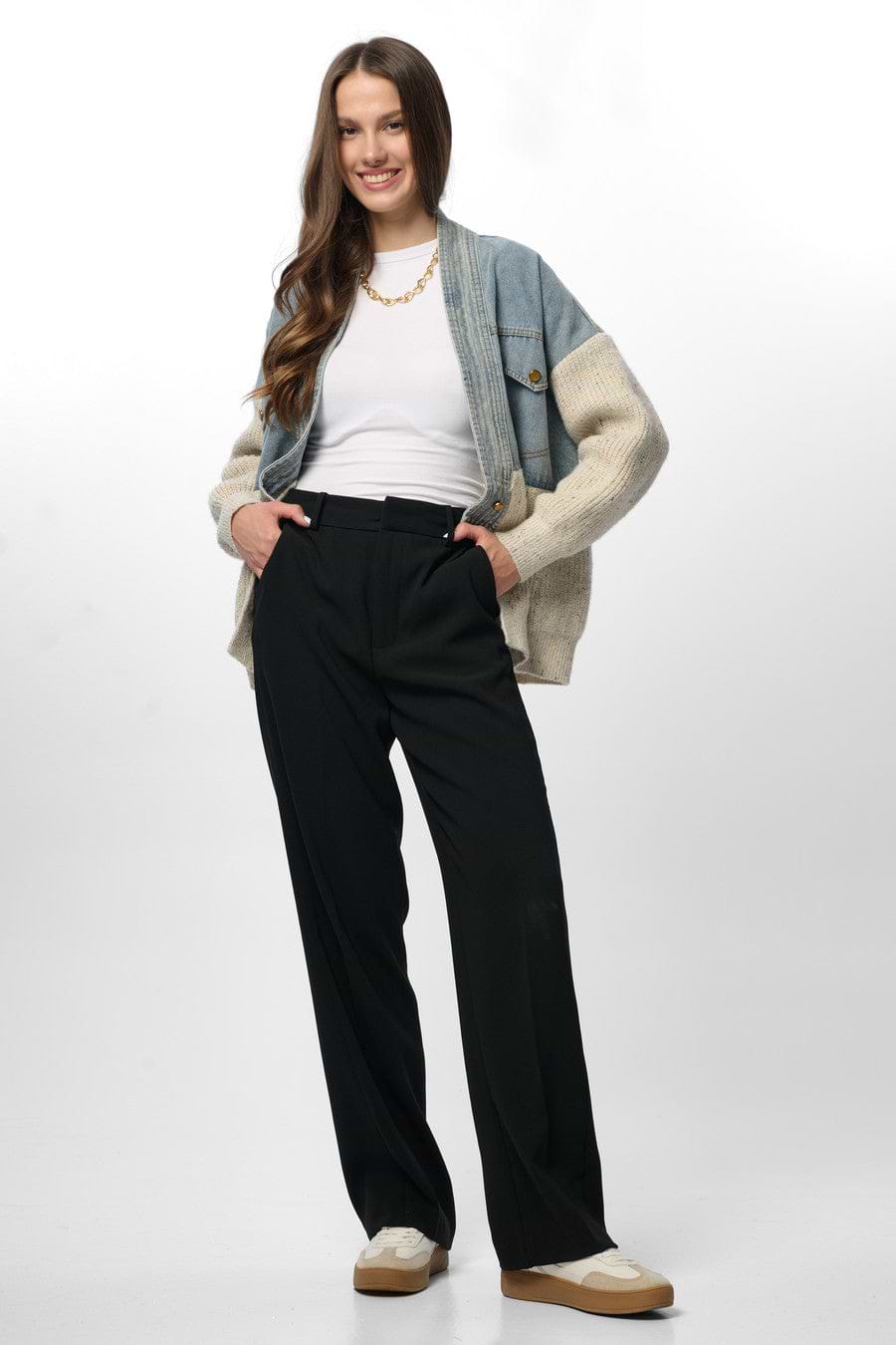 Denim and Grey Combo Jacket - Denim