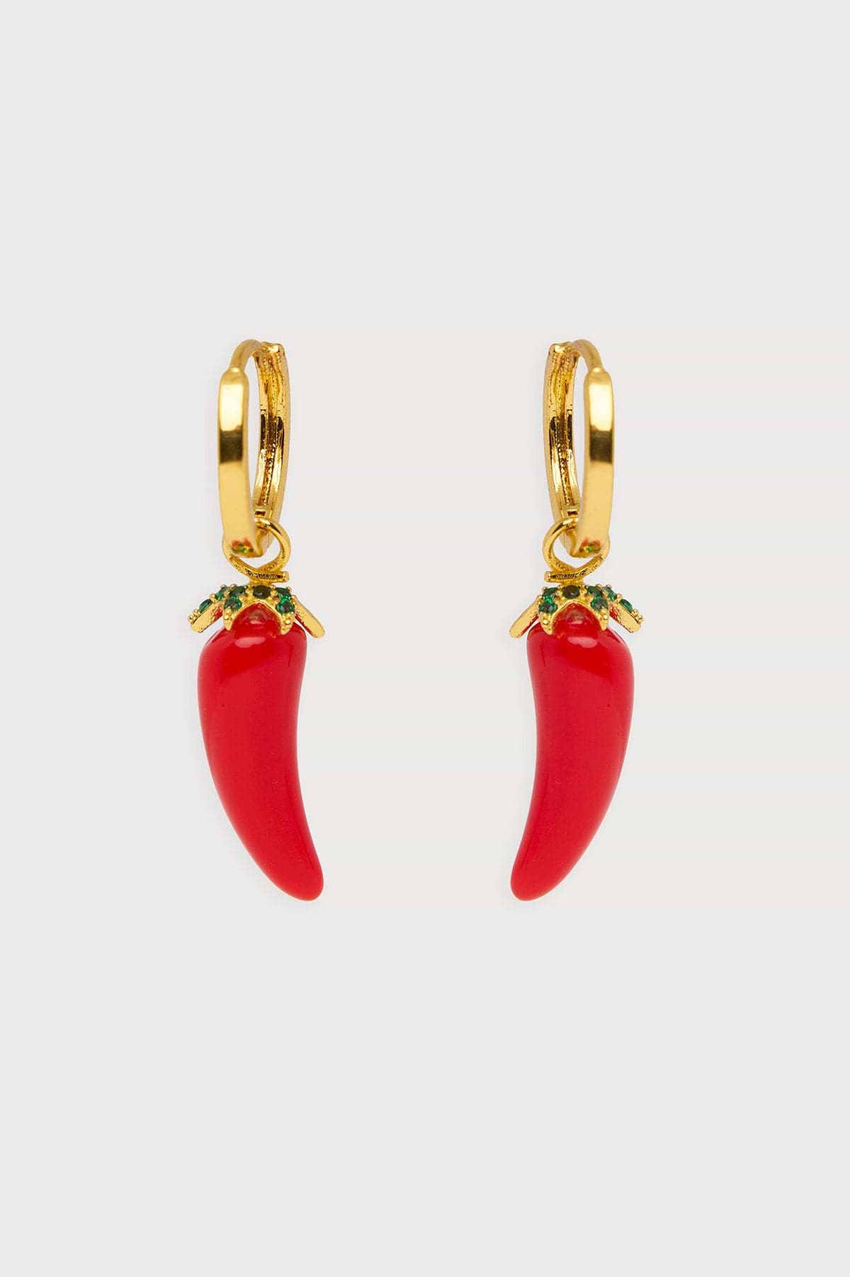 Chile Pepper Huggie Charm Earring - Red