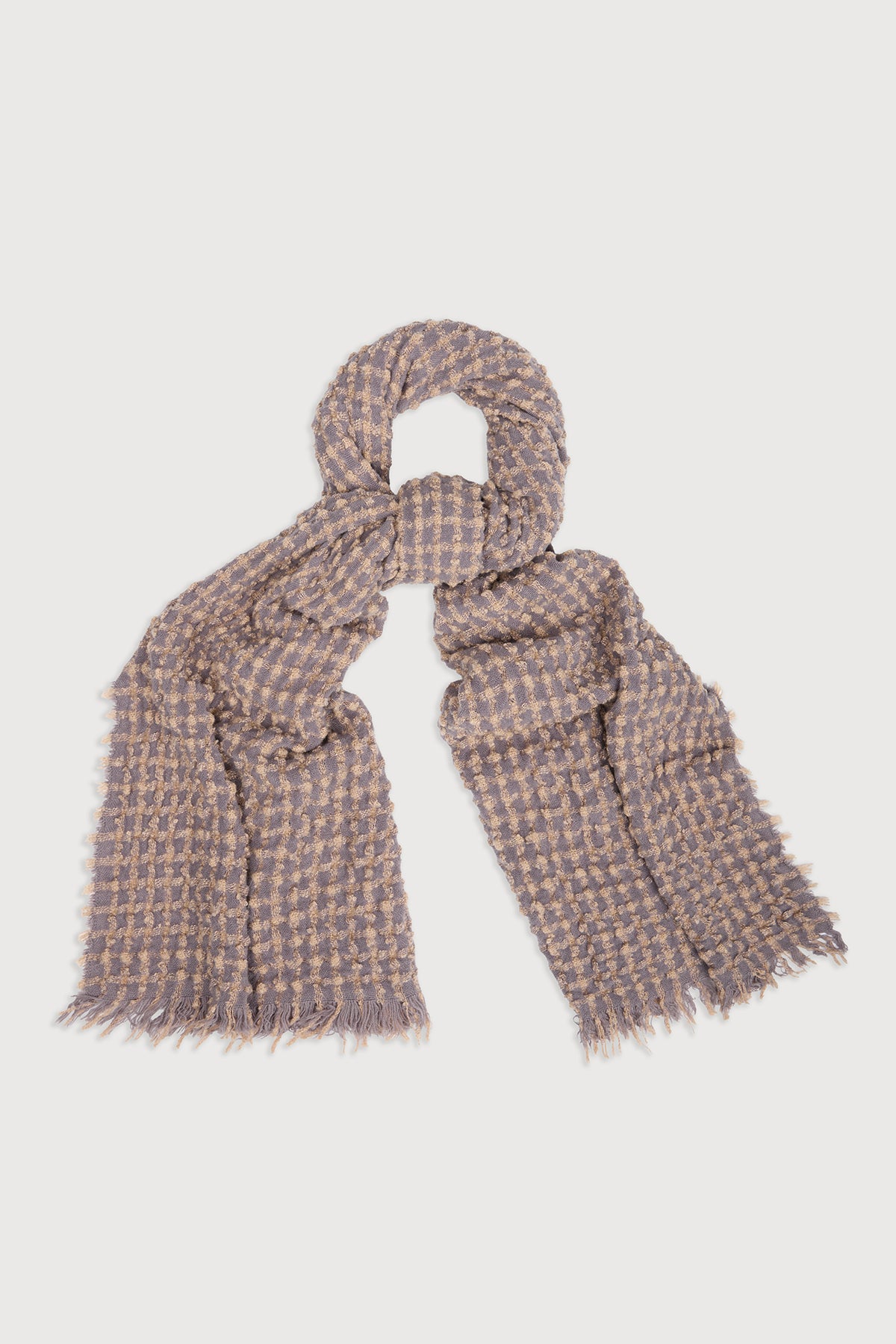 Crinkle Plaid Scarf - Lilac