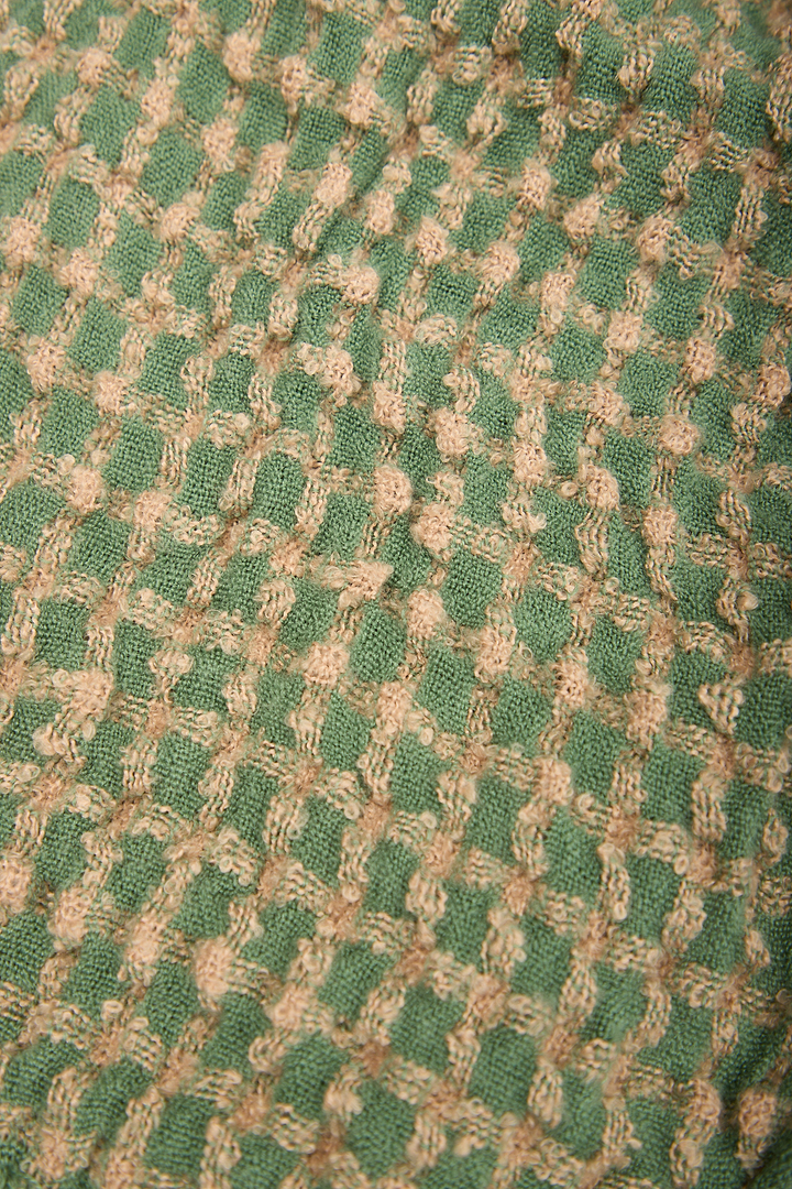 Crinkle Plaid Scarf - Turquoise