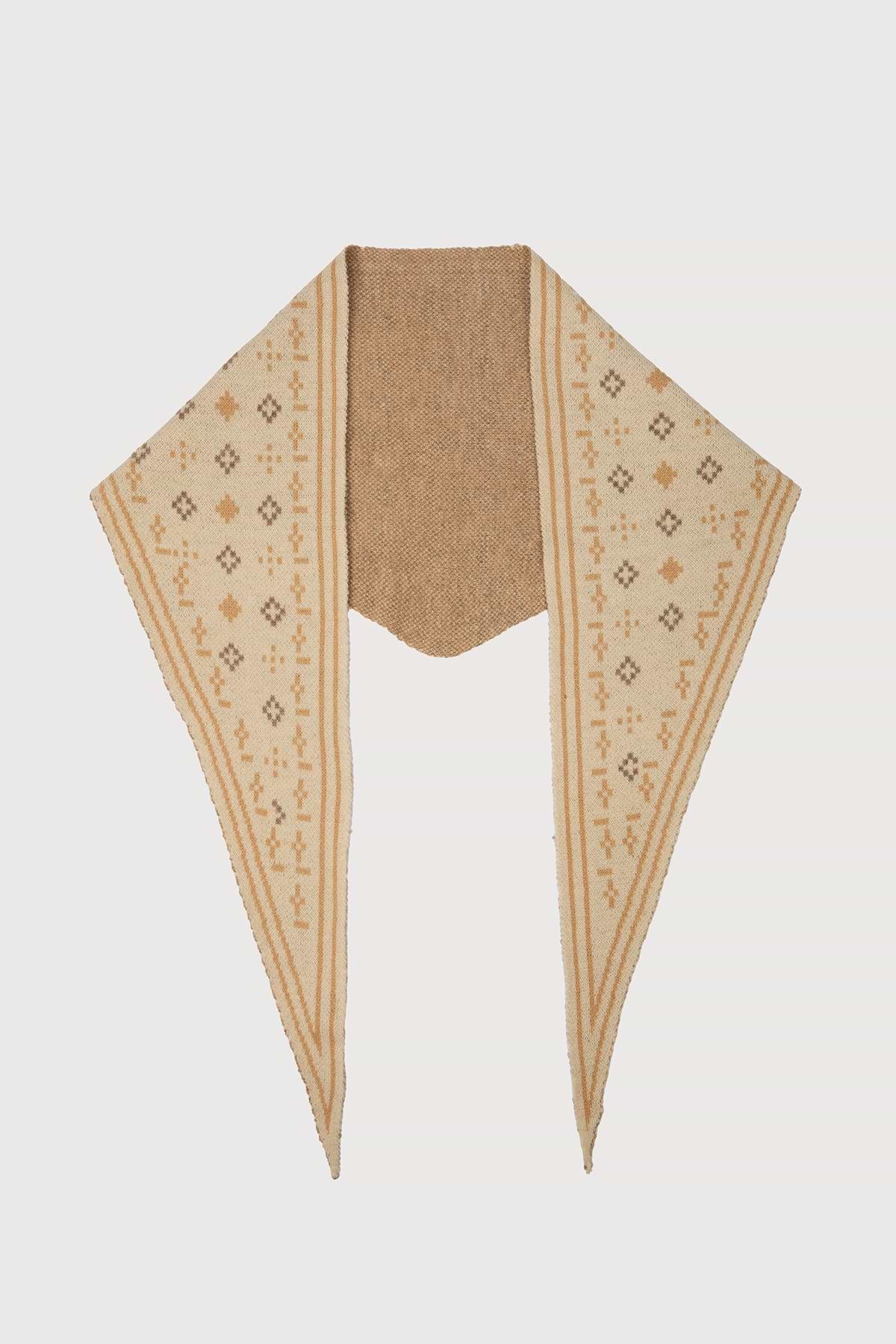 Foulard Knit Triangle Scarf - Cream