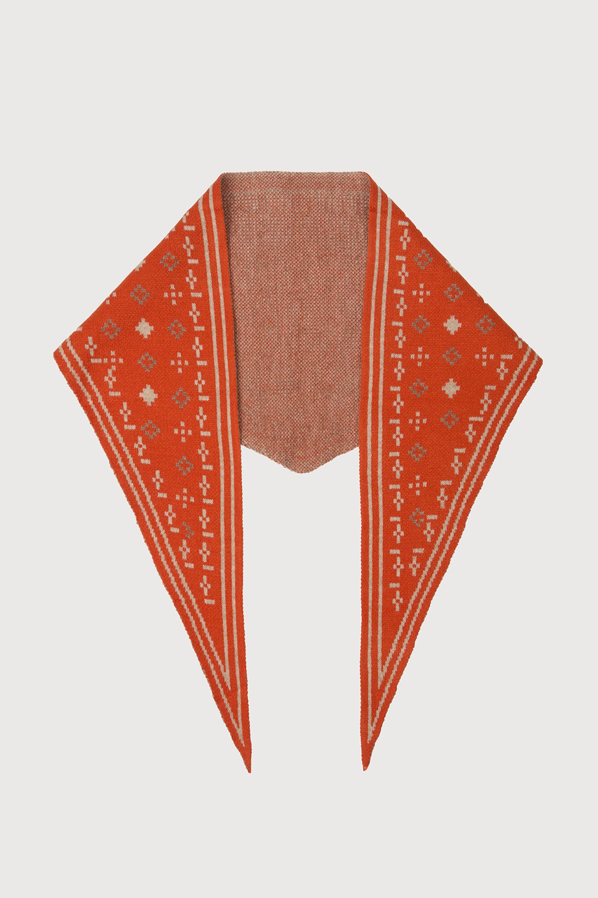 Foulard Knit Triangle Scarf - Dark orange