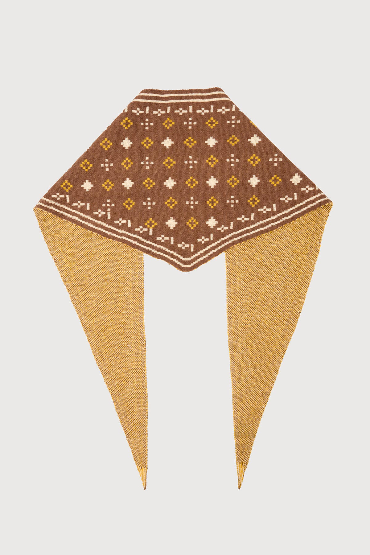 Foulard Knit Triangle Scarf - Brown