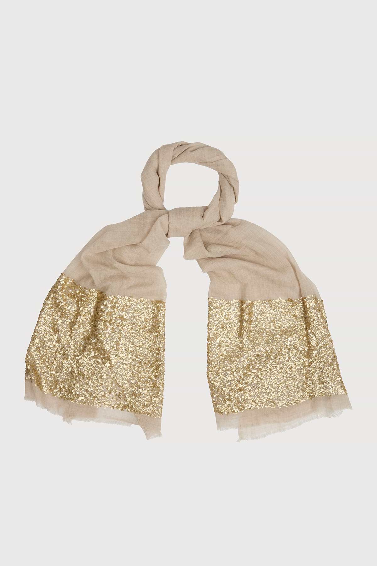 Wool Sparkle Scarf - Ivory
