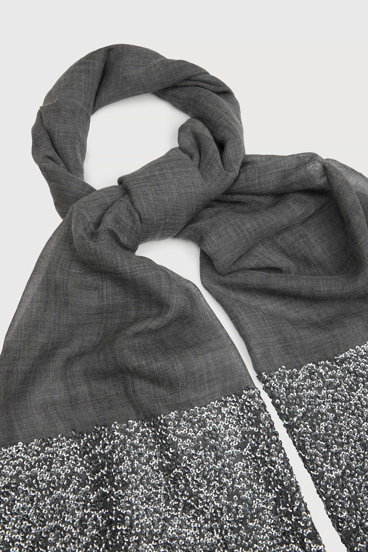 Wool Sparkle Scarf - Gray
