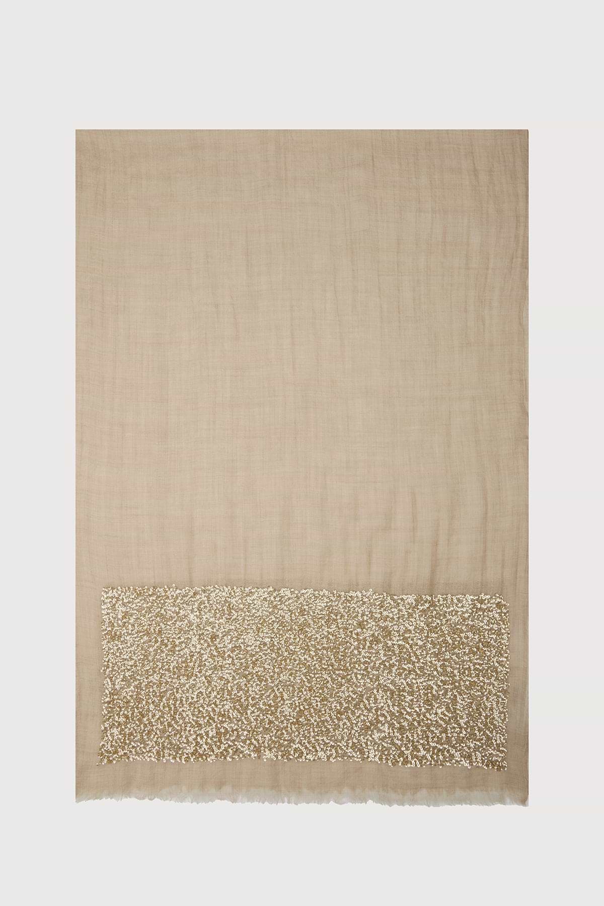 Wool Sparkle Scarf - Ivory