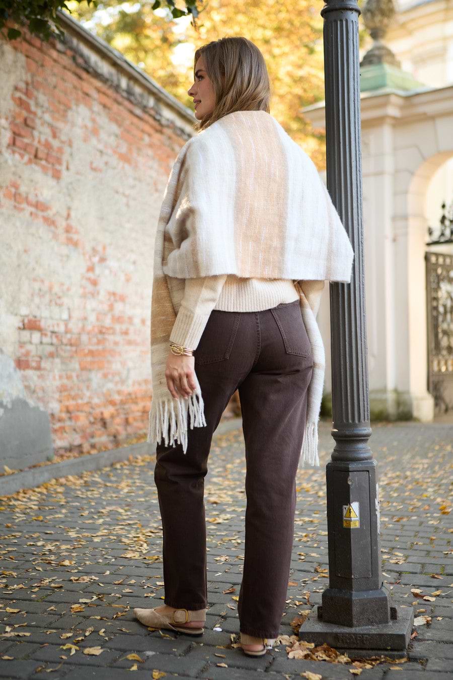 Cozy Oversized Fringe Scarf - Neutral