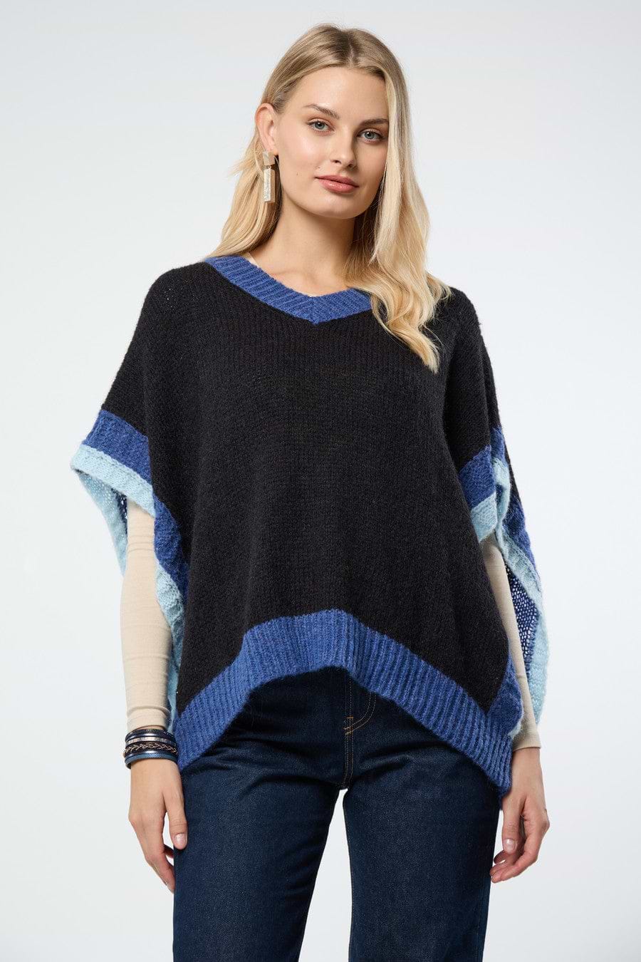 Colorblock Knit Sweater Vest - Black