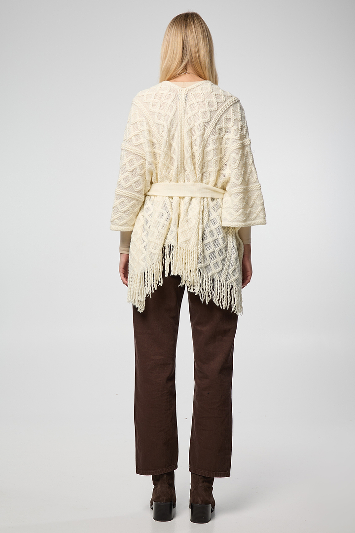 Cable Fringe Ruana