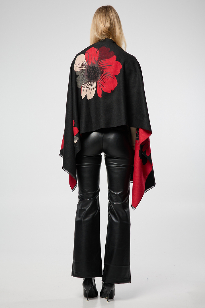 Fresh Floral Reversible Scarf - Crimson