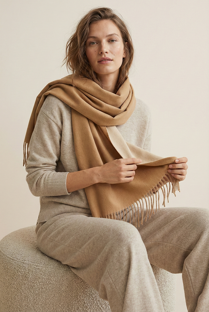 Solid Fringe Reversible Scarf
