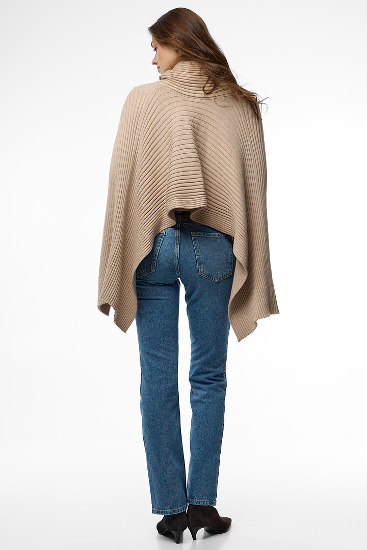 Drapey Ribbed Shawl - Beige