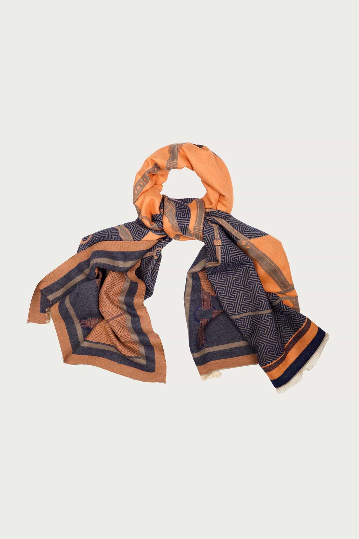 Equestrian Reversible Scarf - Orange