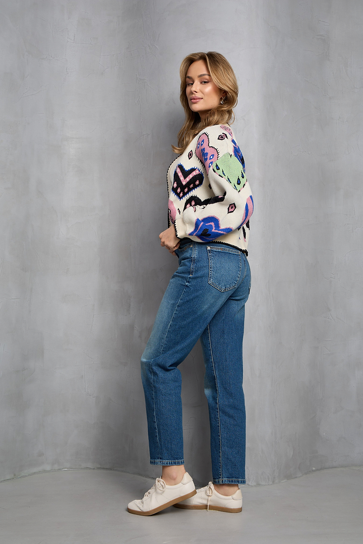 Animal Heart Open Cardigan - Multi