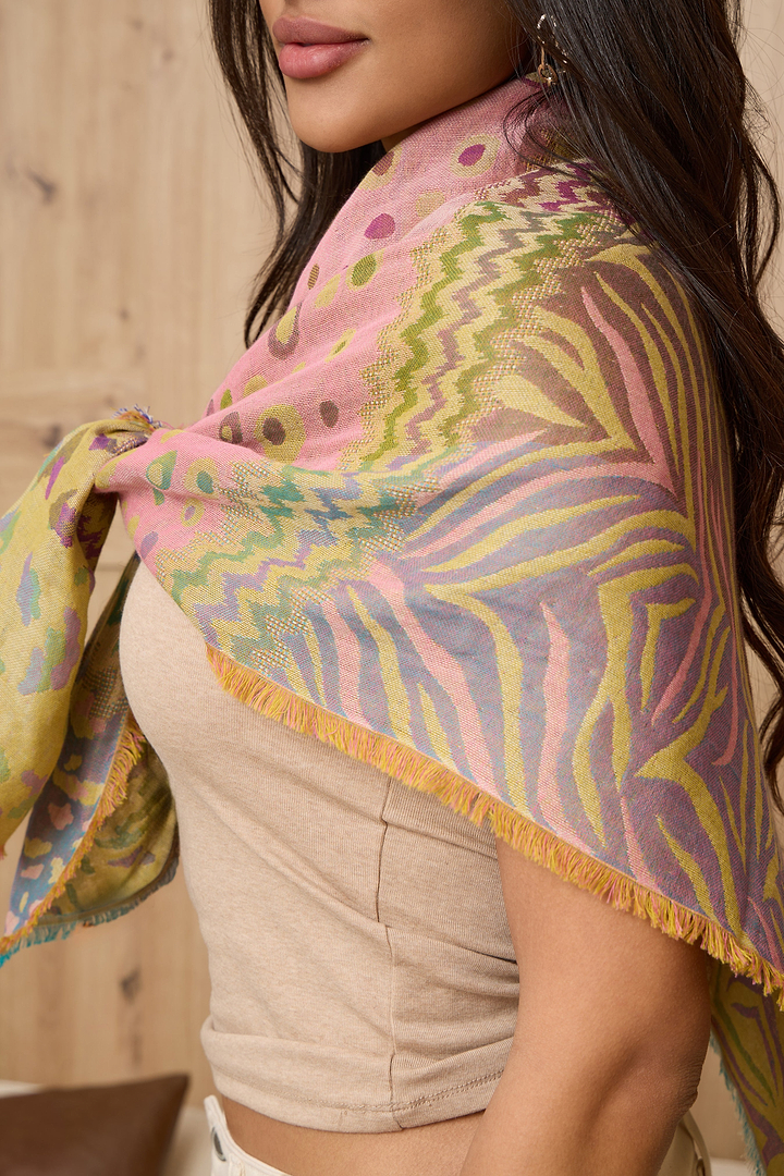 Mixed Animal Print Scarf - Multi