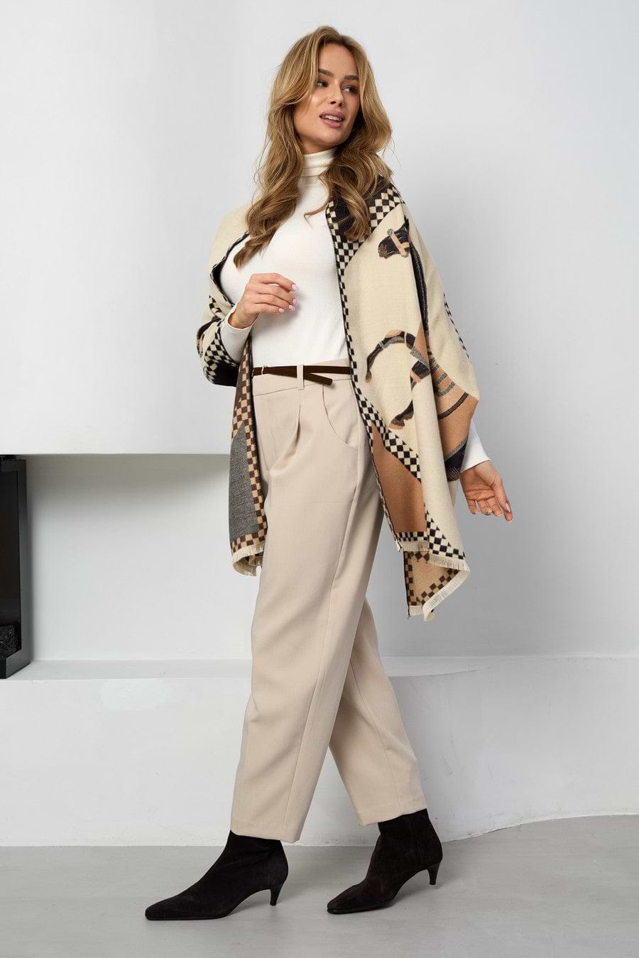 Equestrian Reversible Scarf - Brown