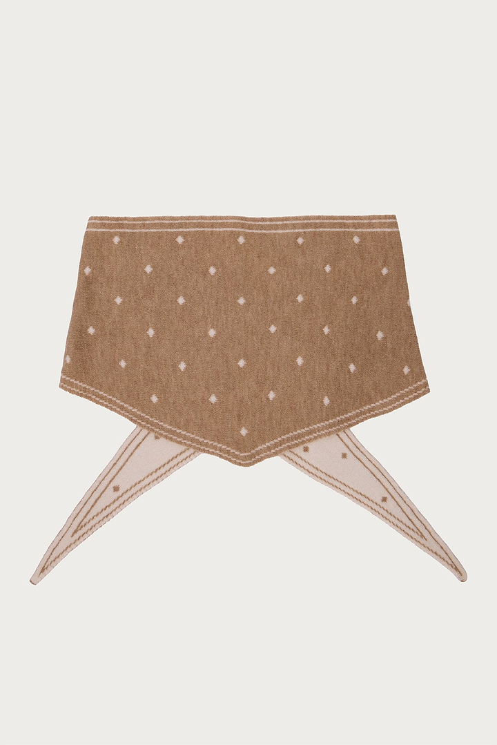 Polka Dot Triangle Scarf - BEIGE