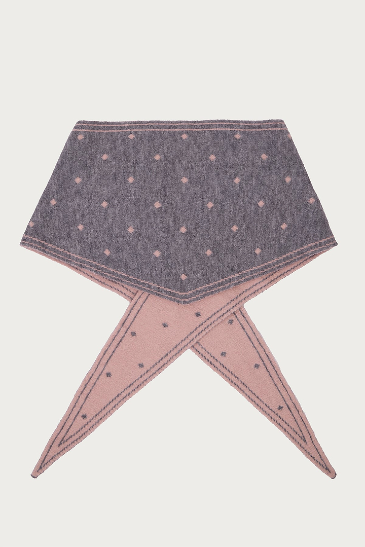 Polka Dot Triangle Scarf - Grey