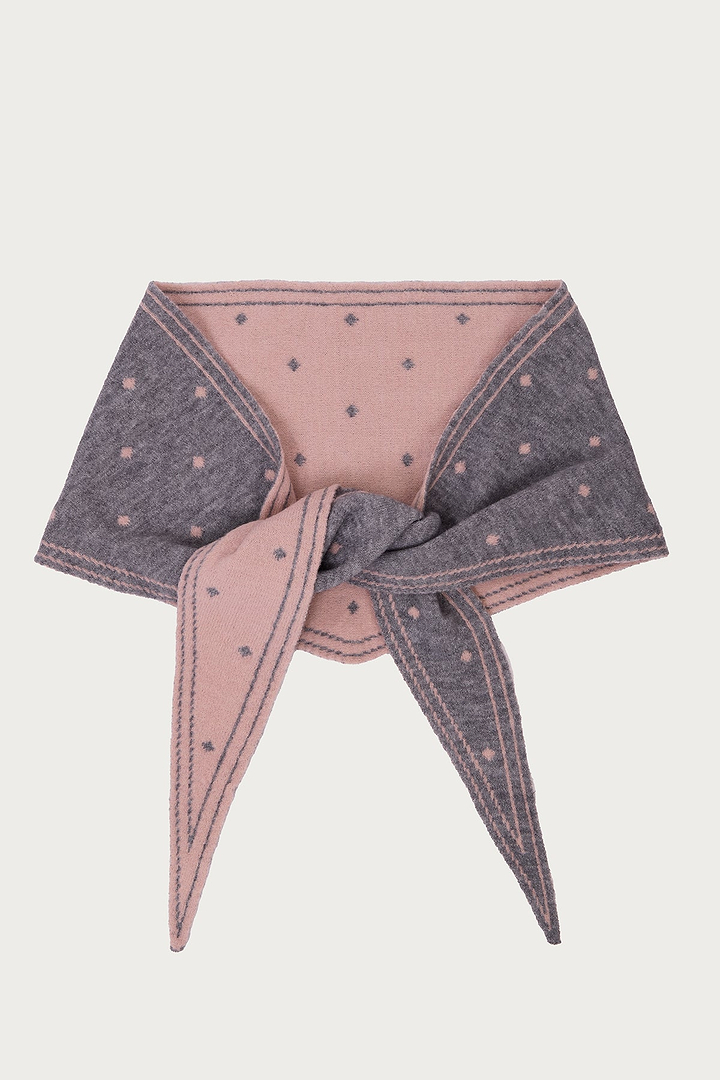 Polka Dot Triangle Scarf - Grey