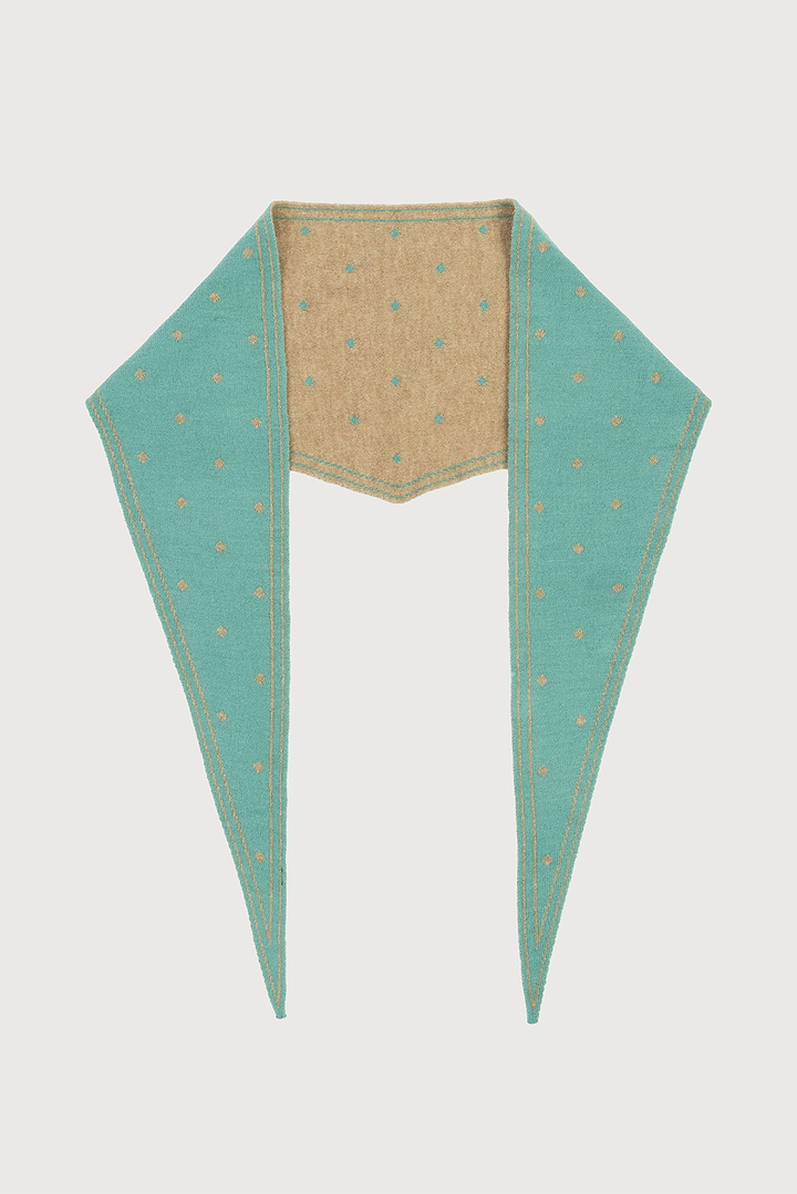 Polka Dot Triangle Scarf - Light Blue