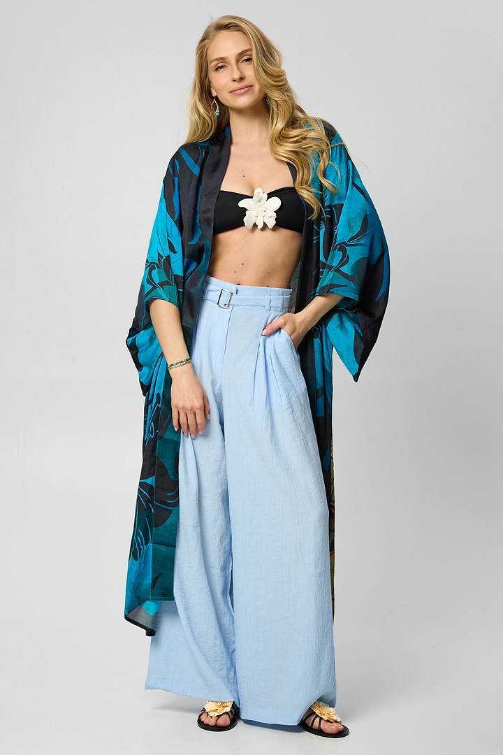 Summer ulta Kimono Abstract Midnight Blue