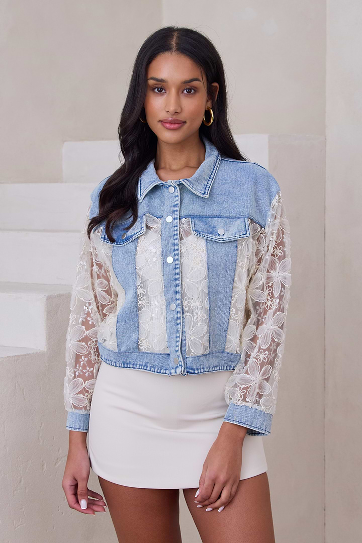Denim Lace Jacket - Denim