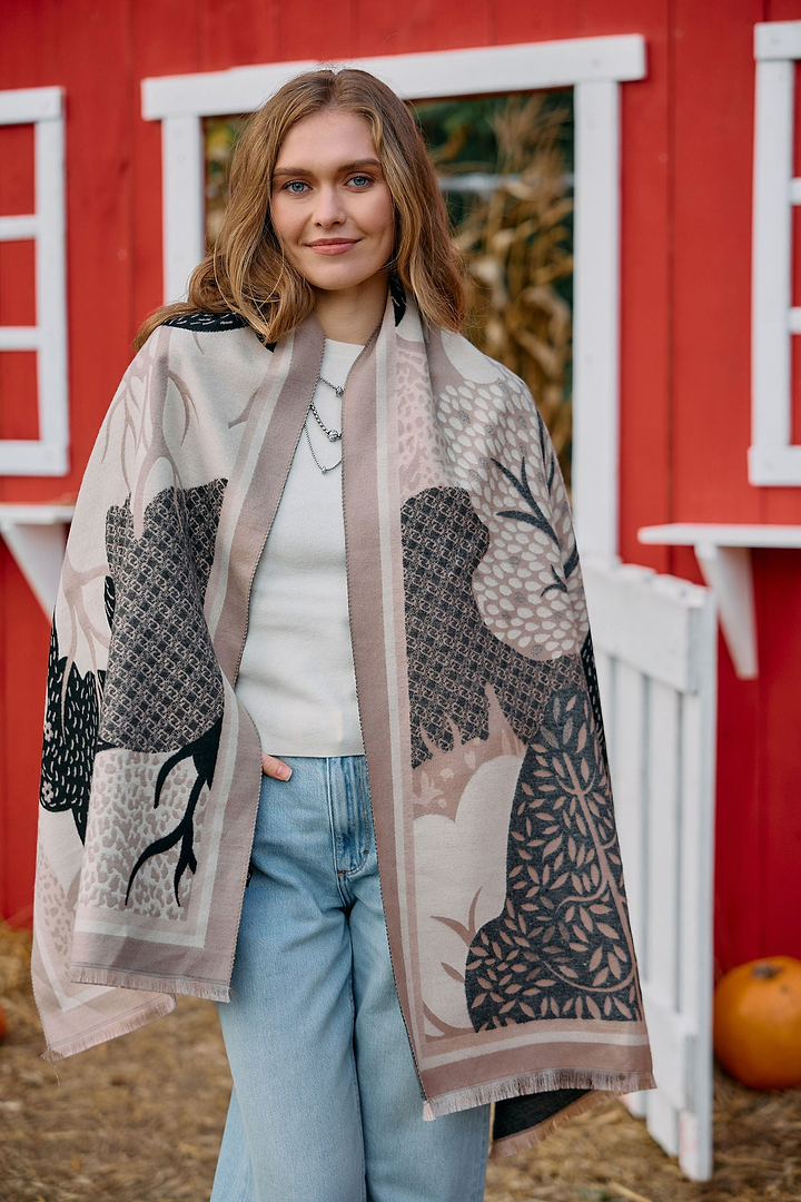 Nature Reversible Scarf in Beige