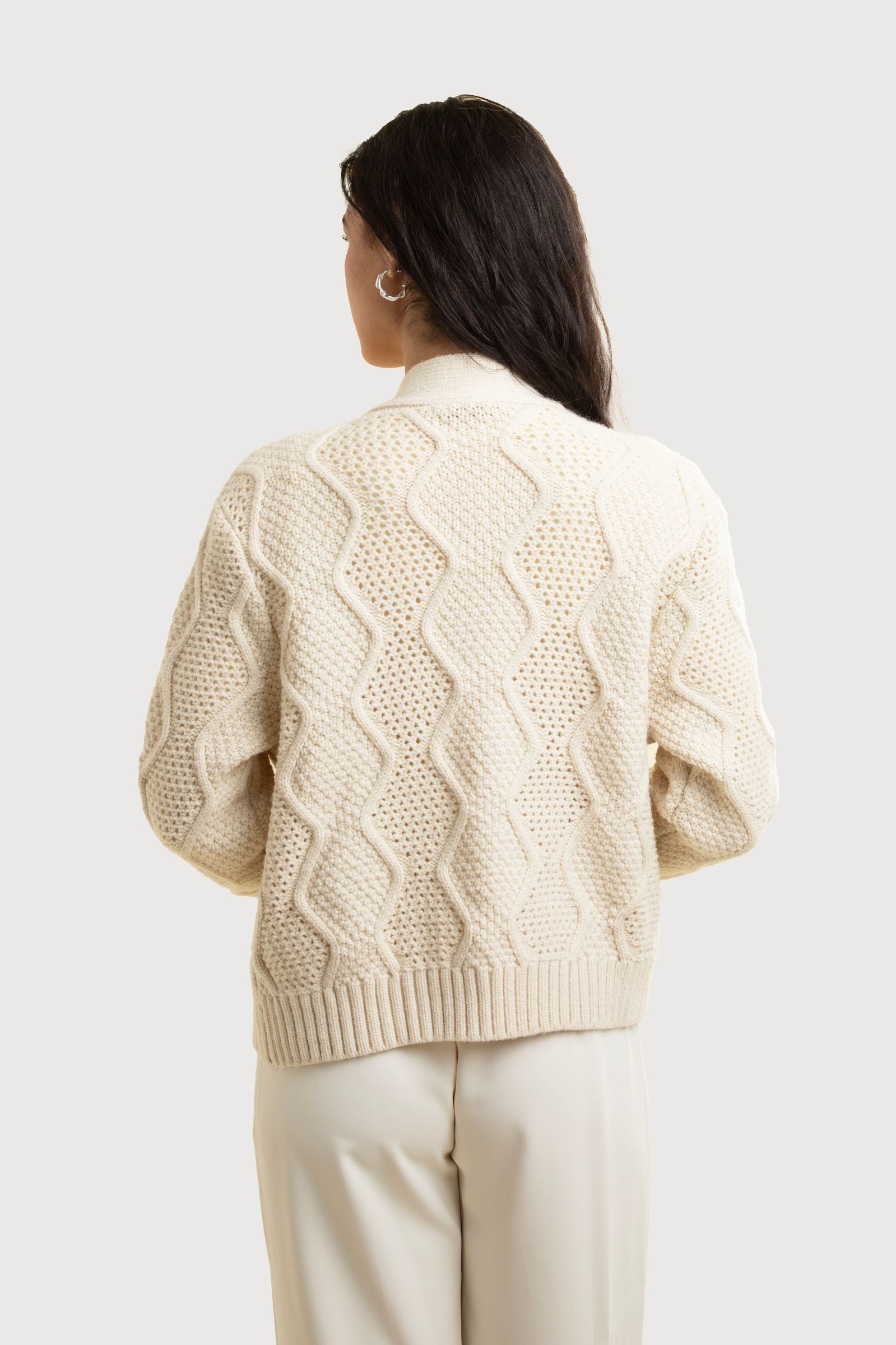 Pearl Embellished Cardigan - Ivory