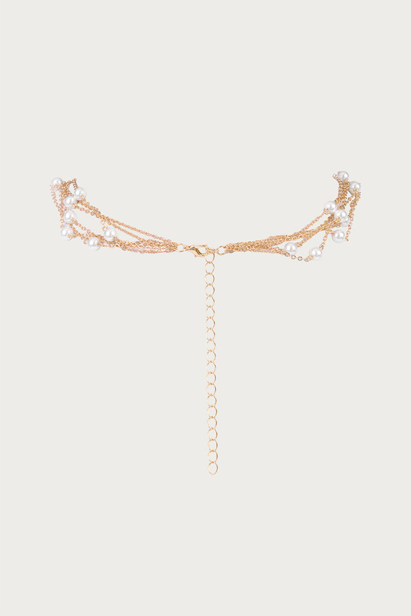 Pearl Multi Layer Necklace - Gold