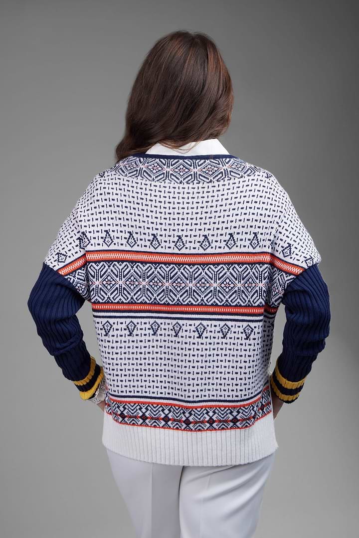 Nordic Knit Pullover Sweater - Blue Multi