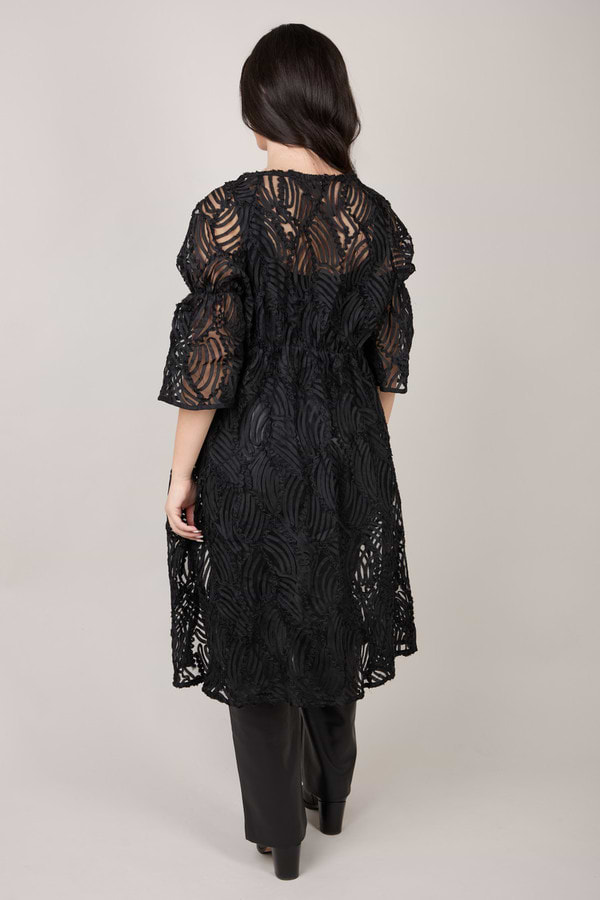 Midi Cutout Duster - Black