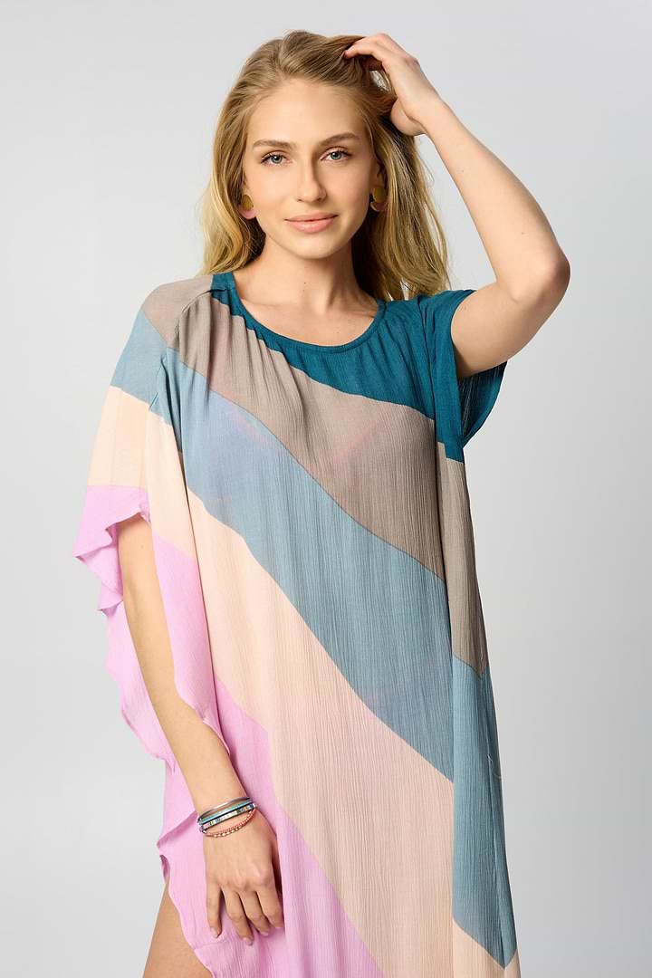 Kaftan Striped Maxi - Sky Blue