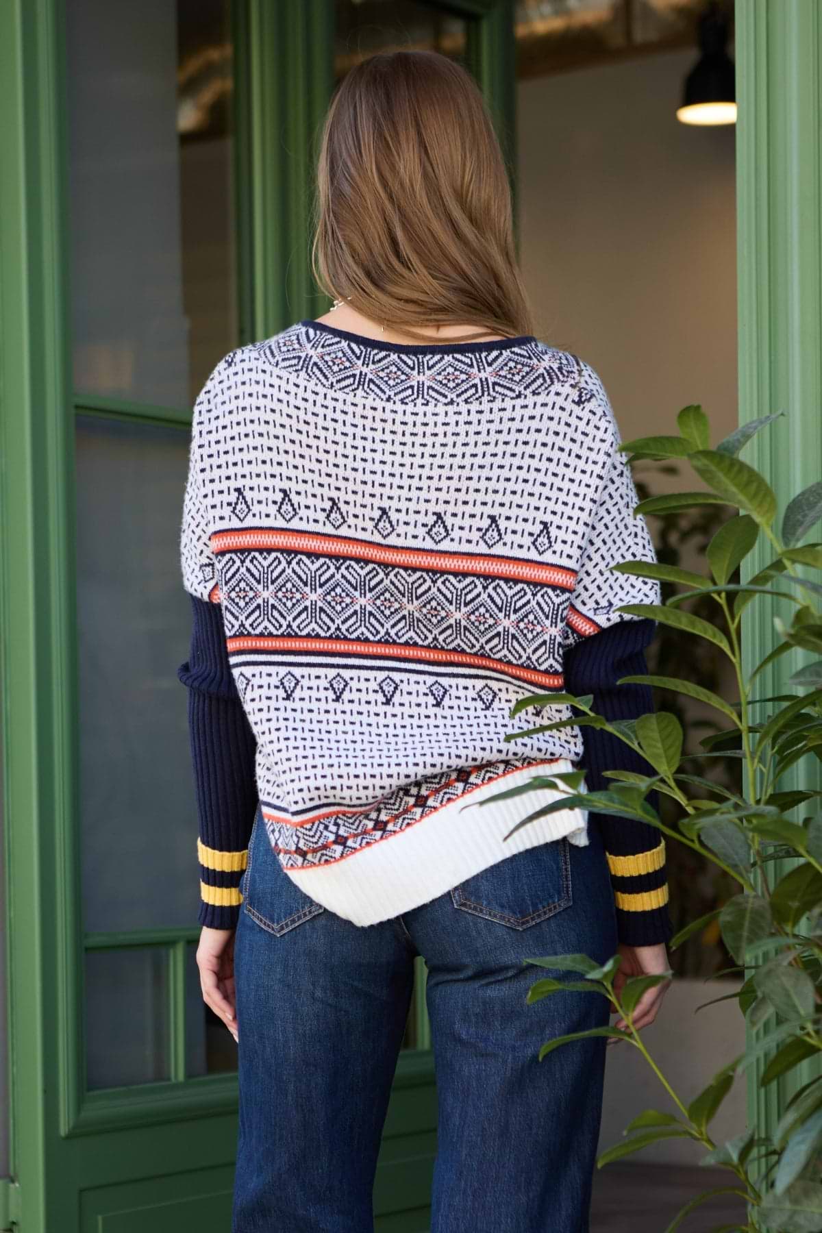 Nordic Knit Pullover Sweater - Blue Multi