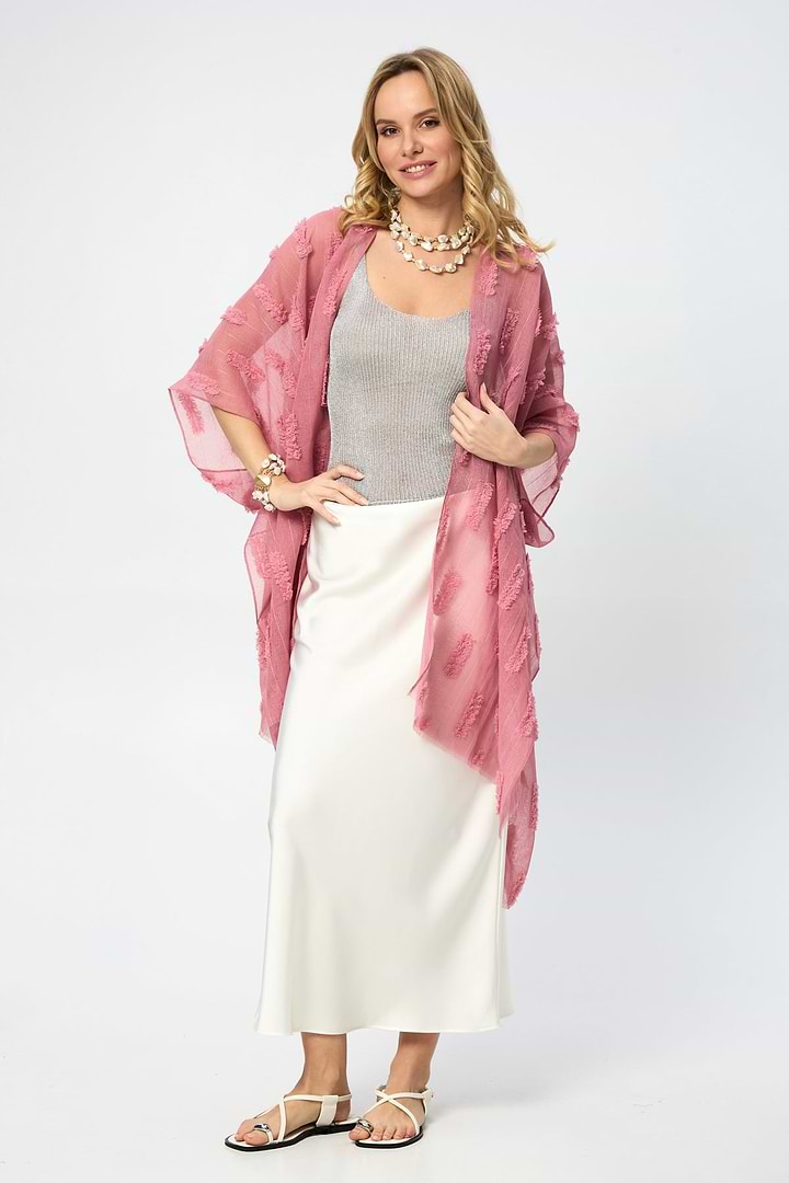 Textured Ruana - Pink