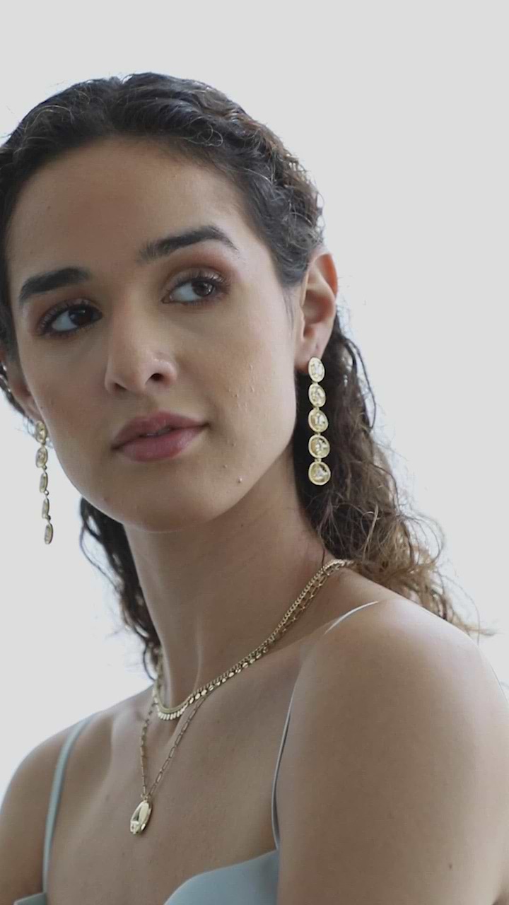 Divine Small Charm Dangle Earrings Gold