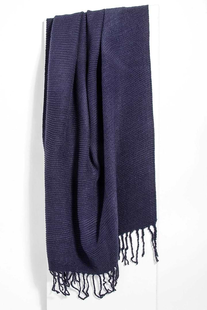 Bias Solid Scarf - Navy