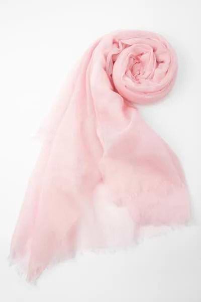 Woolen Fringe Scarf - Pink