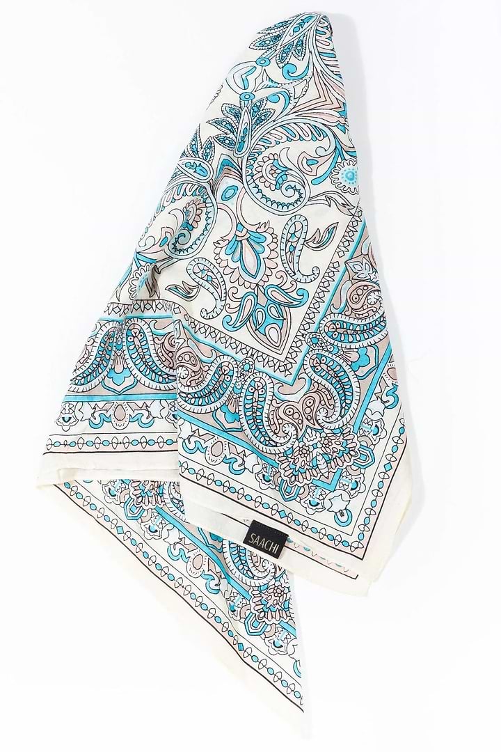 Paisley Motif Bandana White