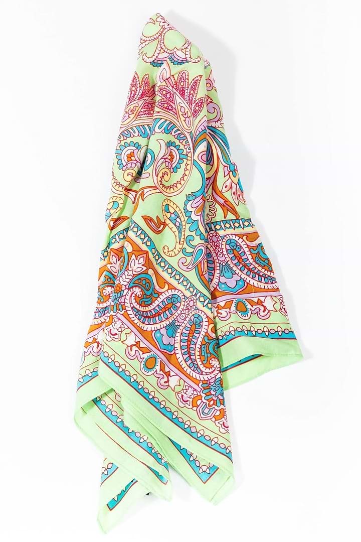 Paisley Motif Bandana Pale Green