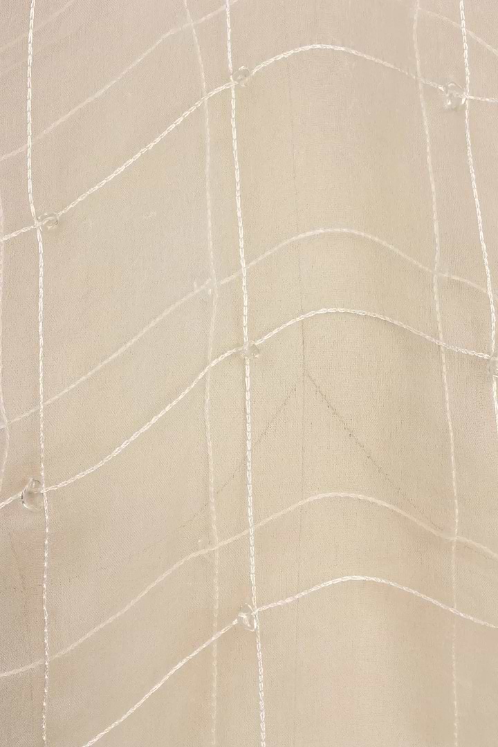 Embroidered Silk Fringed Scarf Corn Silk