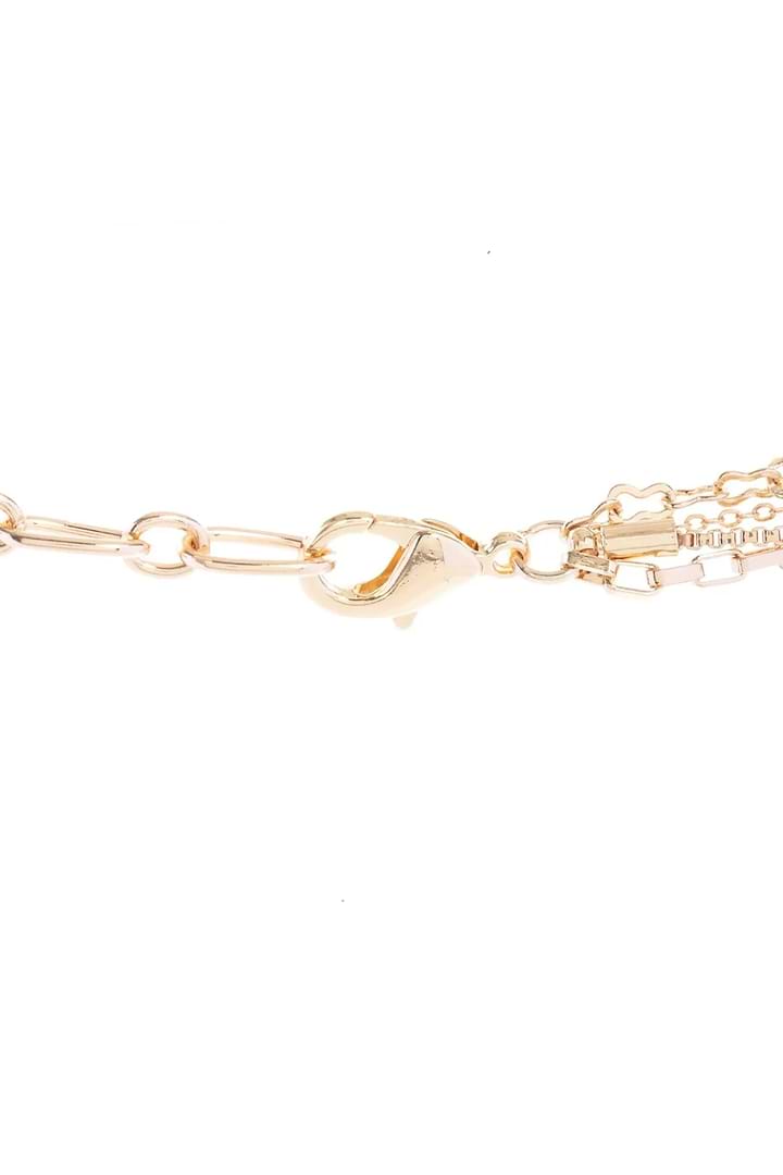 Layered Gold Chain Delicate Pendant Necklace - Gold