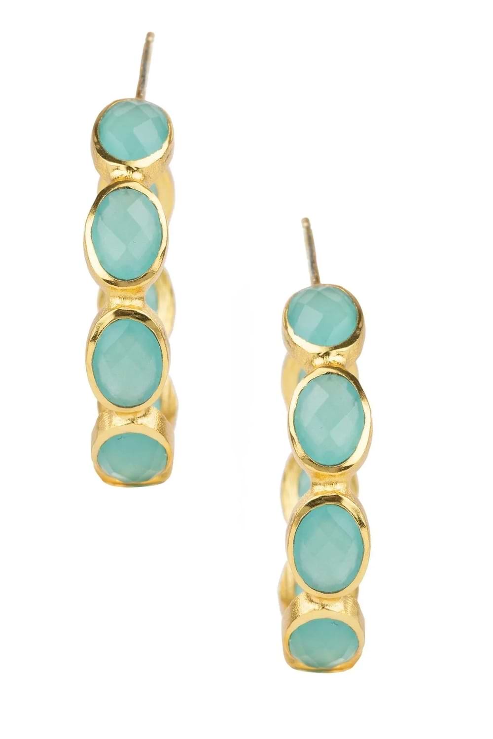 Sea Breeze Hoop Earrings Medium Aquamarine