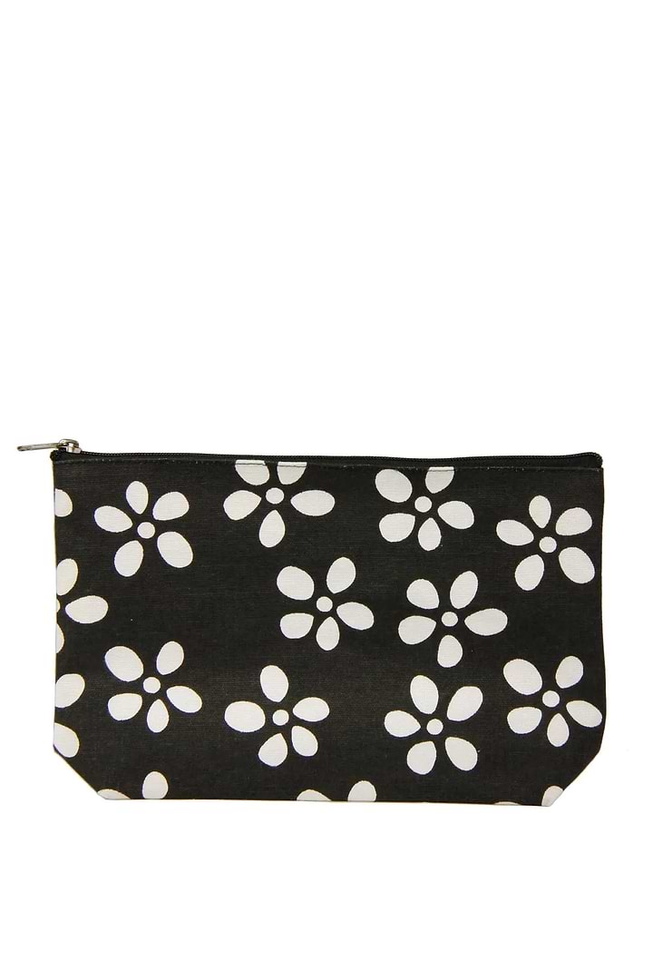 Daisies Cosmetic Bag Black