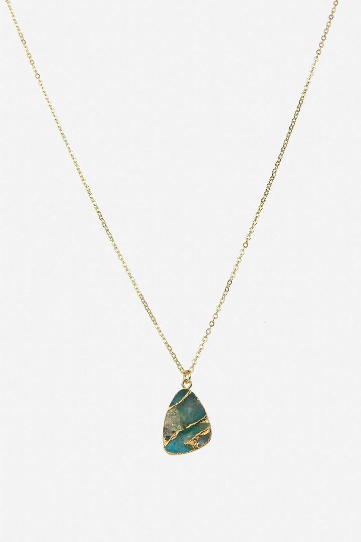 Mojave Triangle Mixed Gemstone Necklace Aqua