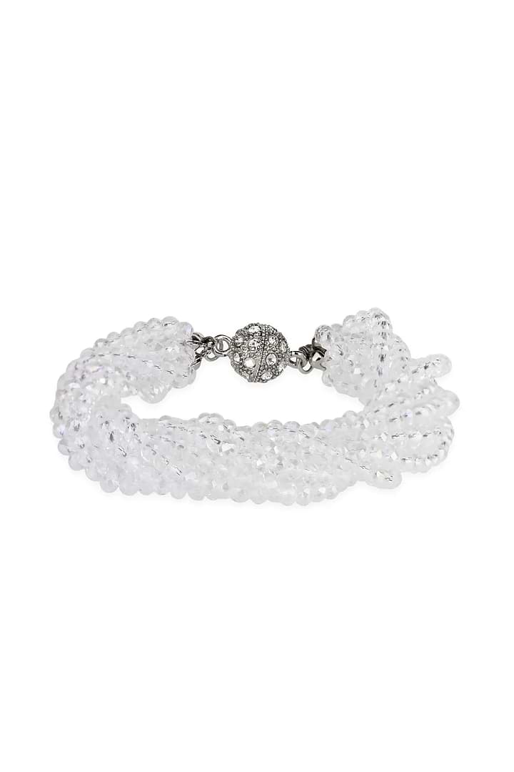 Simply Crystal Multi Strand Bracelet White