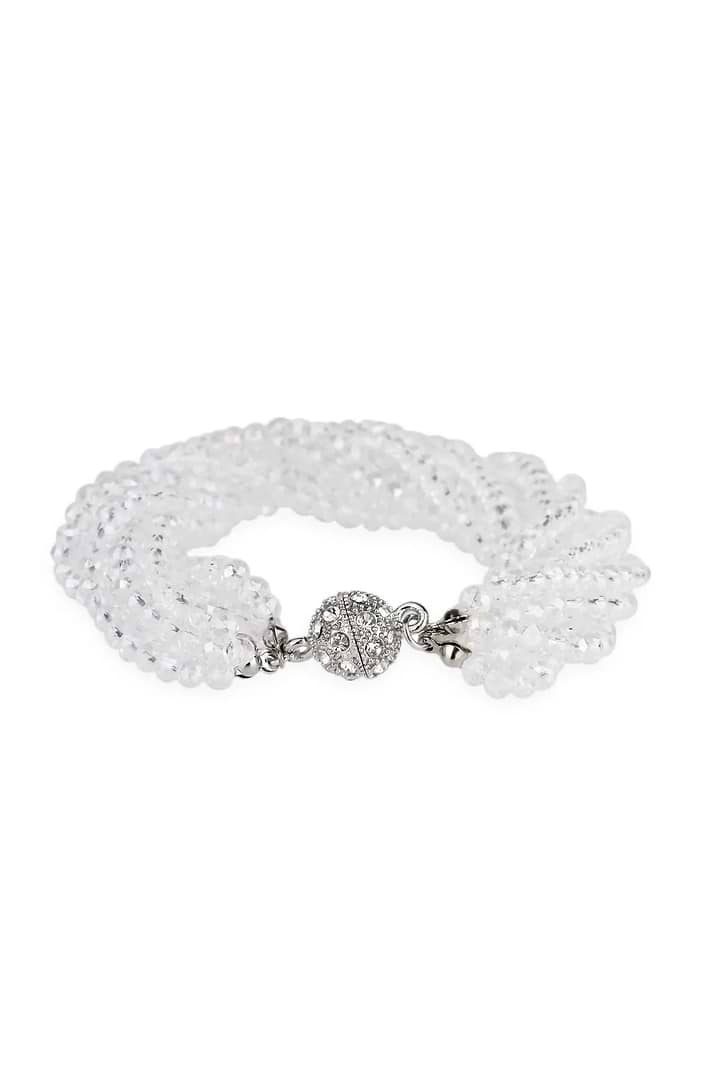 Simply Crystal Multi Strand Bracelet White